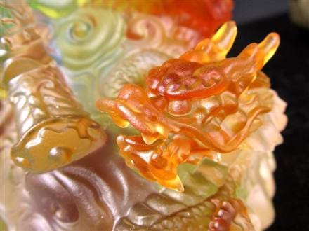 関羽 三国志 クリスタルガラス 置物 雲長