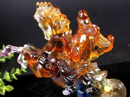 関羽 三国志 クリスタルガラス 置物 雲長