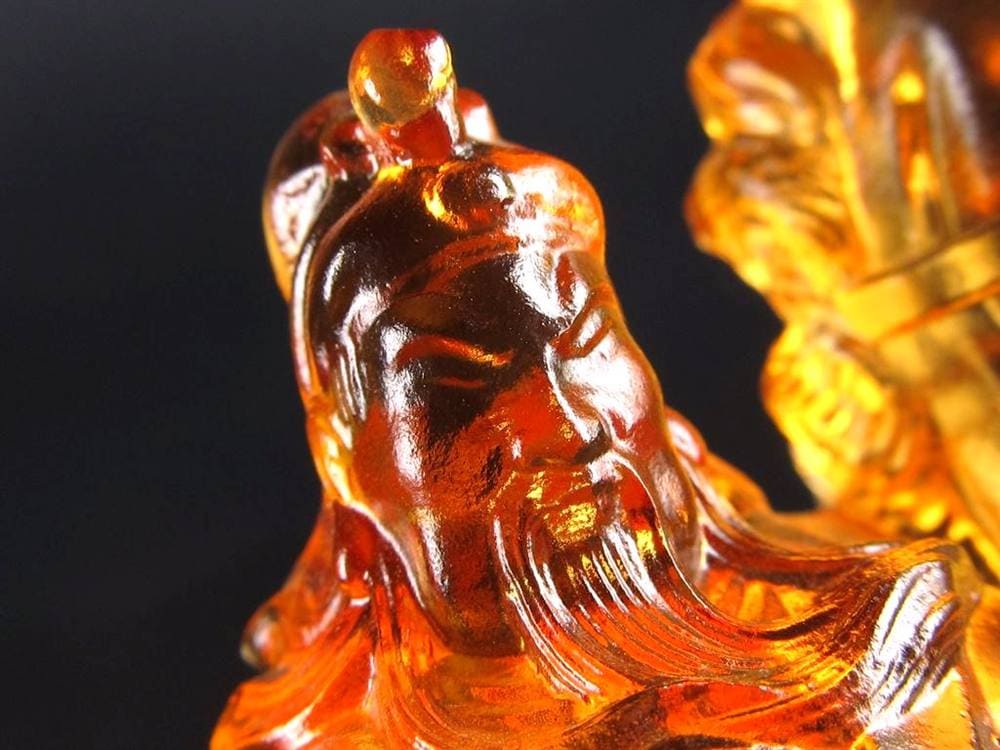 関羽 三国志 クリスタルガラス 置物 雲長