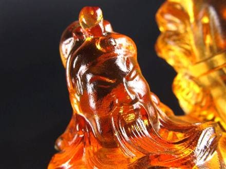 関羽 三国志 クリスタルガラス 置物 雲長