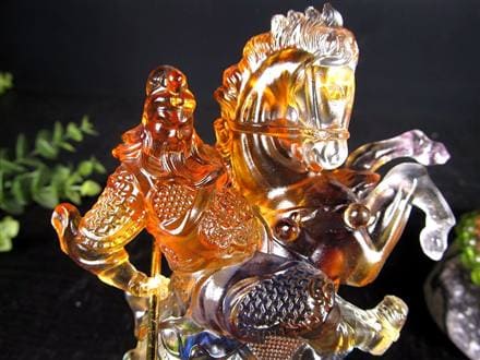 関羽 三国志 クリスタルガラス 置物 雲長