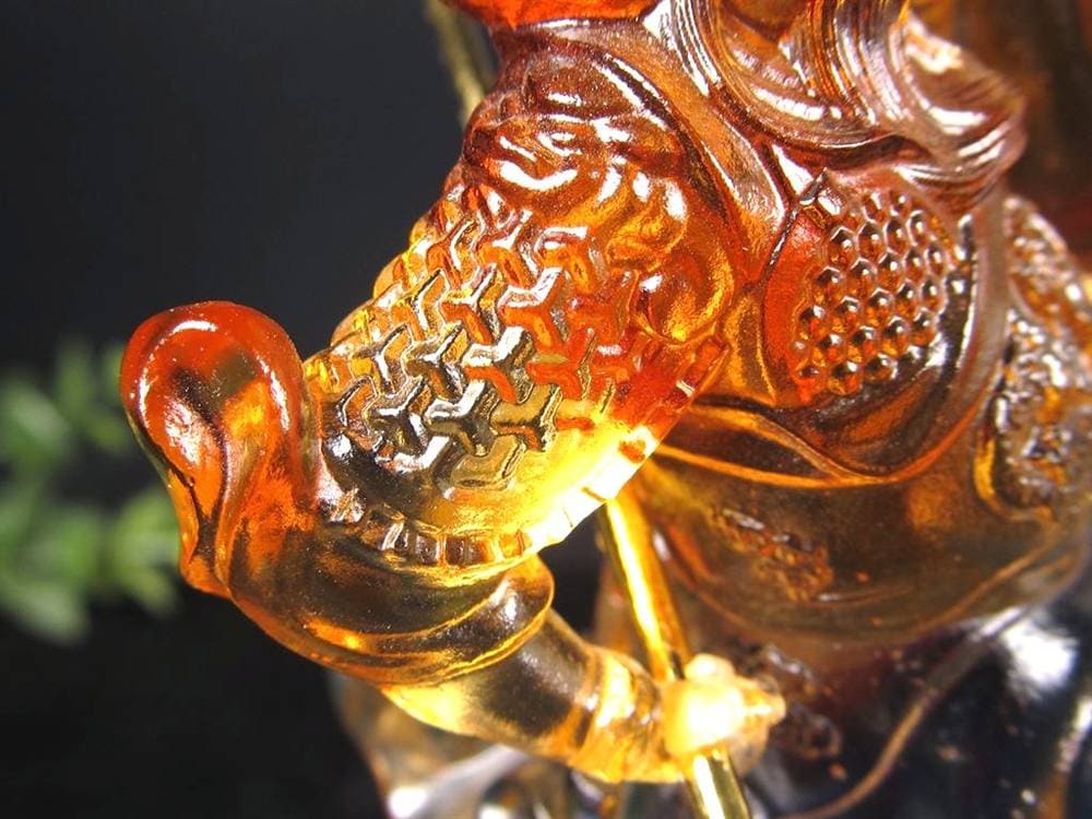 関羽 三国志 クリスタルガラス 置物 雲長