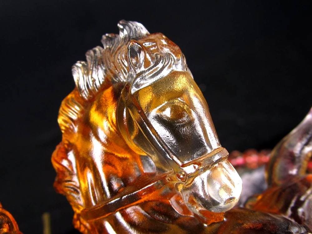 関羽 三国志 クリスタルガラス 置物 雲長