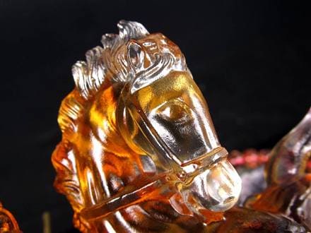 関羽 三国志 クリスタルガラス 置物 雲長