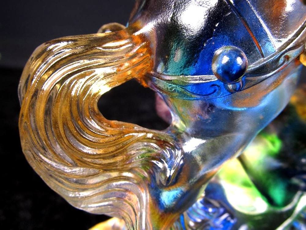 関羽 三国志 クリスタルガラス 置物 雲長