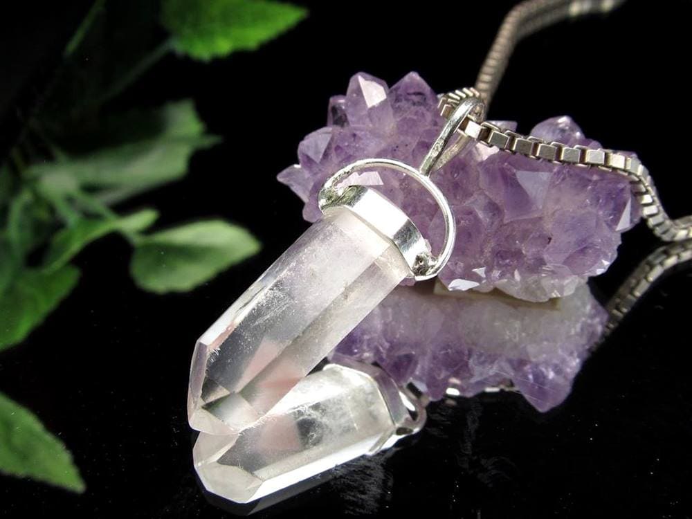 リチウムクォーツ 水晶 ペンダントトップ ポイント ネックレス