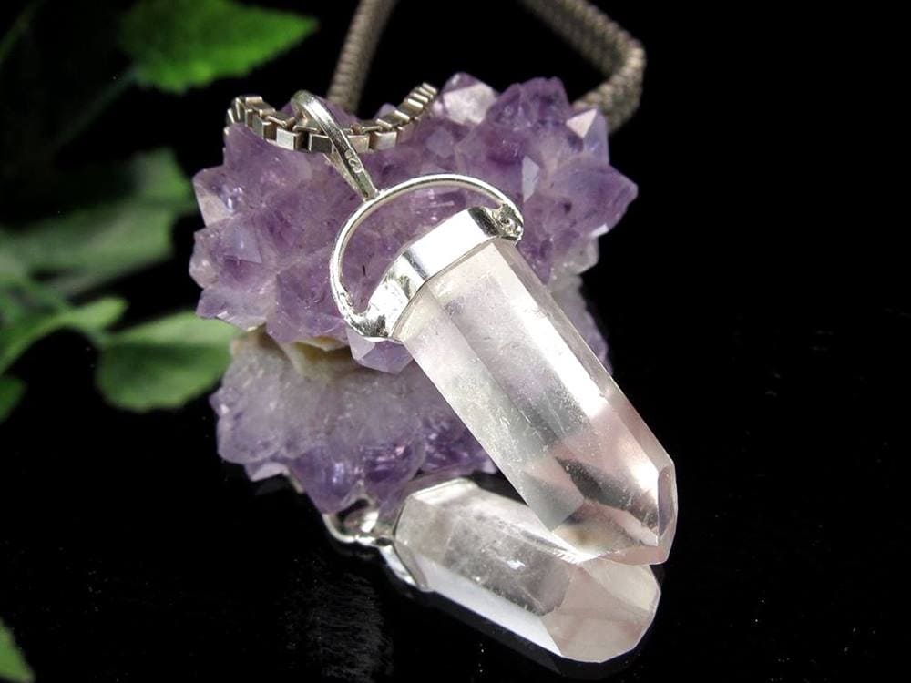 リチウムクォーツ 水晶 ペンダントトップ ポイント ネックレス