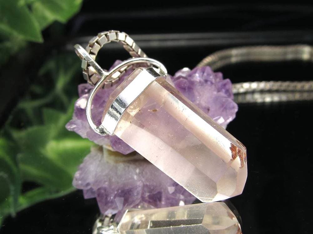 リチウムクォーツ 水晶 ペンダントトップ ポイント ネックレス
