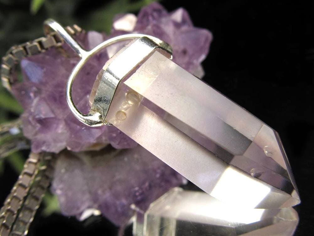 リチウムクォーツ 水晶 ペンダントトップ ポイント ネックレス