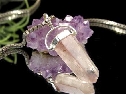 リチウムクォーツ 水晶 ペンダントトップ ポイント ネックレス