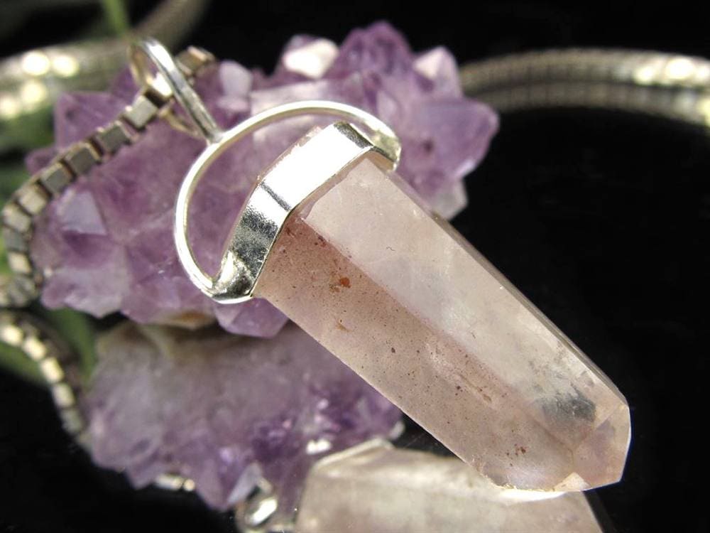リチウムクォーツ 水晶 ペンダントトップ ポイント ネックレス