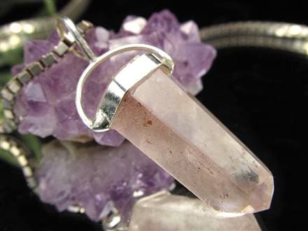 リチウムクォーツ 水晶 ペンダントトップ ポイント ネックレス