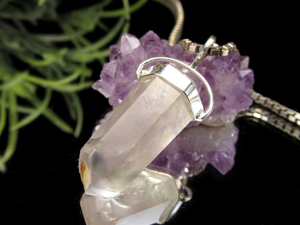 リチウムクォーツ 水晶 ペンダントトップ ポイント ネックレス