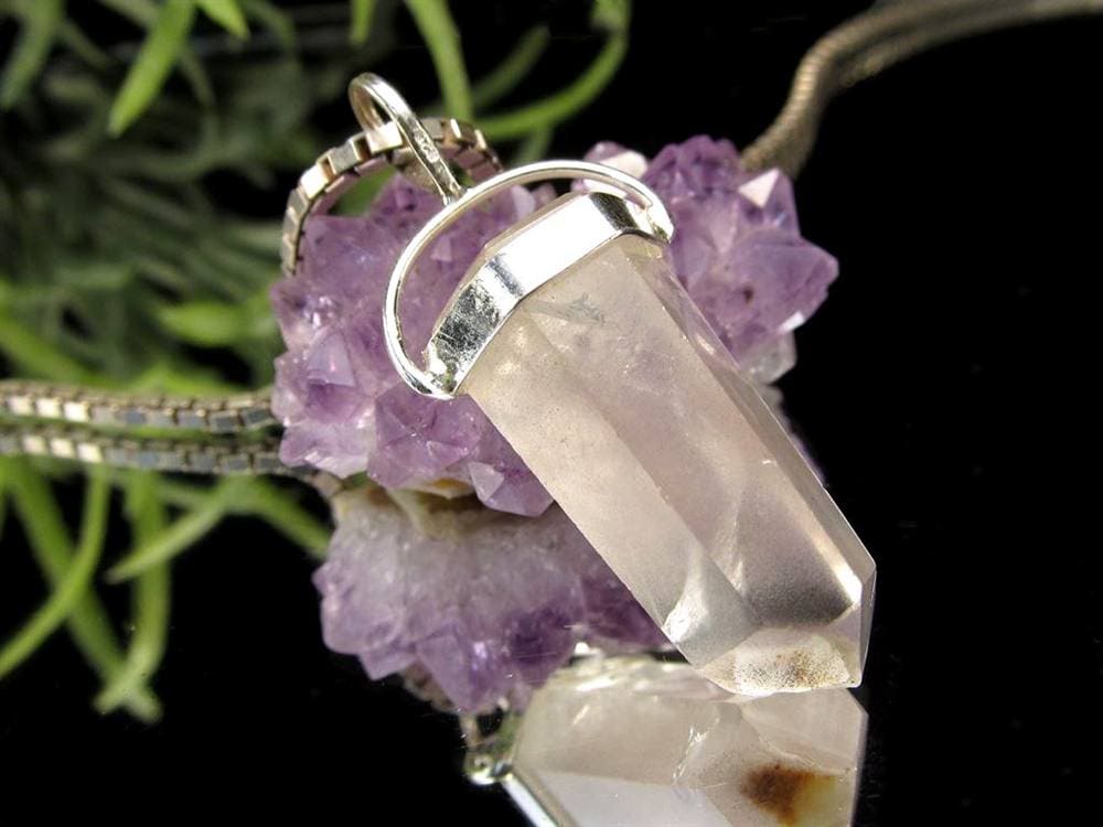 リチウムクォーツ 水晶 ペンダントトップ ポイント ネックレス