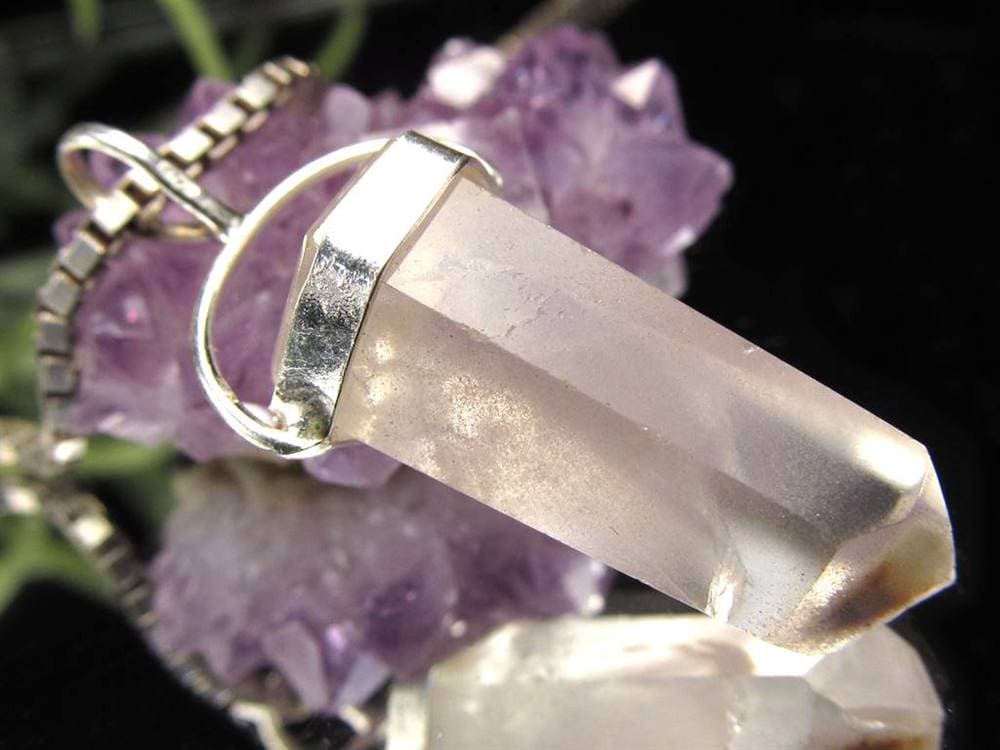 リチウムクォーツ 水晶 ペンダントトップ ポイント ネックレス