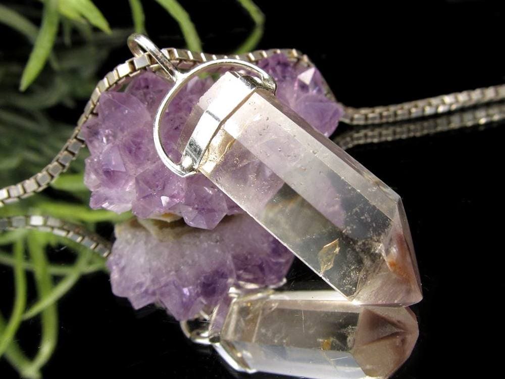 リチウムクォーツ 水晶 ペンダントトップ ポイント ネックレス