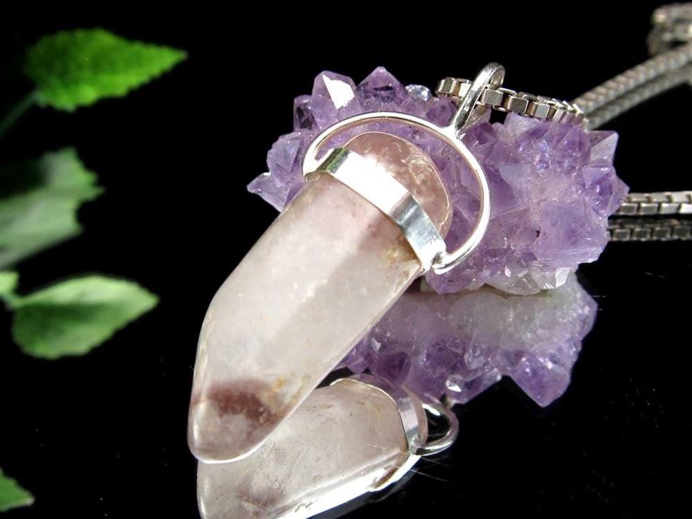 リチウムクォーツ 水晶 ペンダントトップ ポイント ネックレス