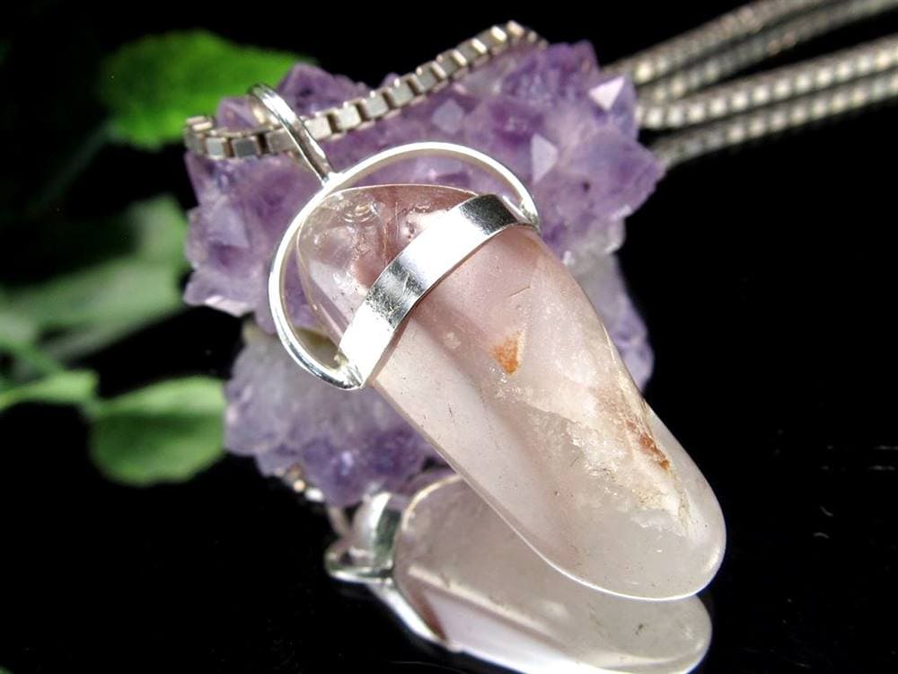 リチウムクォーツ 水晶 ペンダントトップ ポイント ネックレス