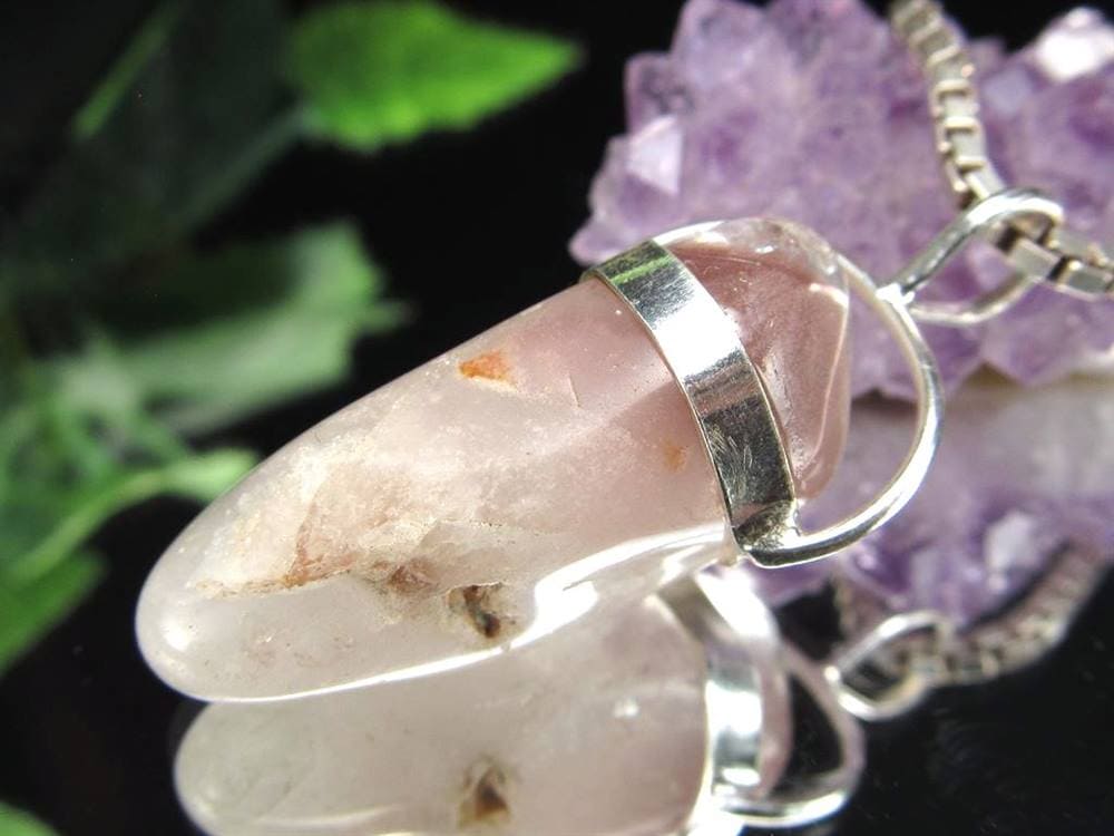 リチウムクォーツ 水晶 ペンダントトップ ポイント ネックレス