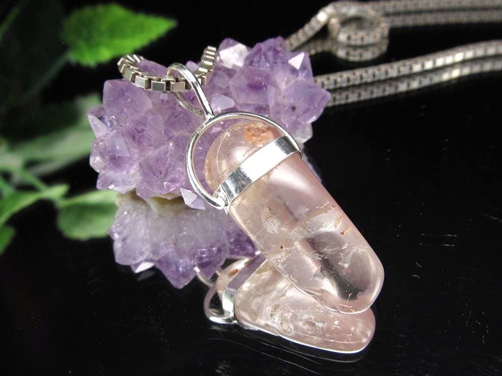 リチウムクォーツ 水晶 ペンダントトップ ポイント ネックレス