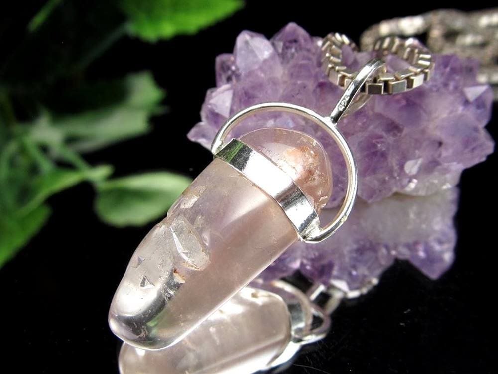 リチウムクォーツ 水晶 ペンダントトップ ポイント ネックレス