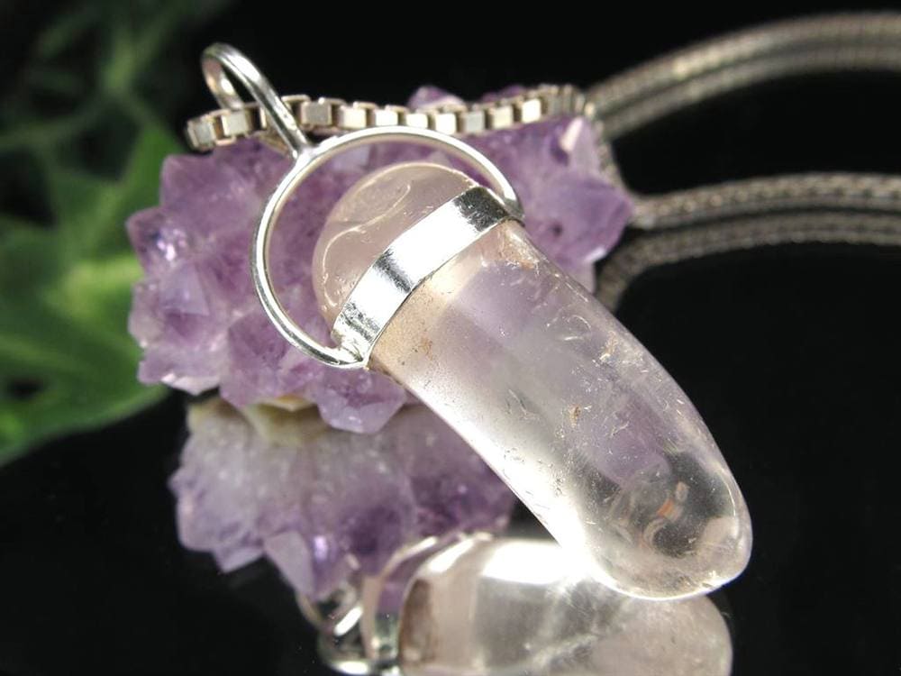 リチウムクォーツ 水晶 ペンダントトップ ポイント ネックレス