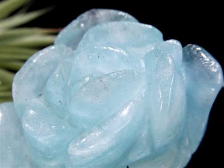 アクアマリン 薔薇 彫刻 置物 天然石