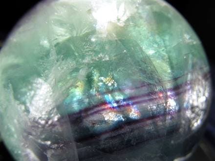 エンジェルフェザーインフローライト スフィア 石花蛍石 丸玉 置物 フローライト