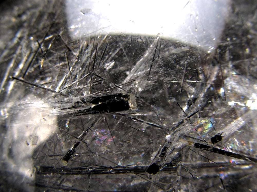 ブラックトルマリン入り水晶 ブラックトルマリン ブラックルチル 丸玉 スフィア 置物