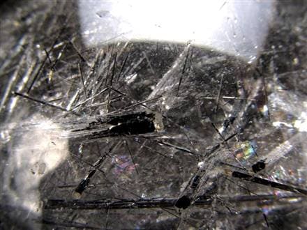 ブラックトルマリン入り水晶 ブラックトルマリン ブラックルチル 丸玉 スフィア 置物