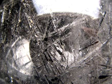 ブラックトルマリン入り水晶 ブラックトルマリン ブラックルチル 丸玉 スフィア 置物