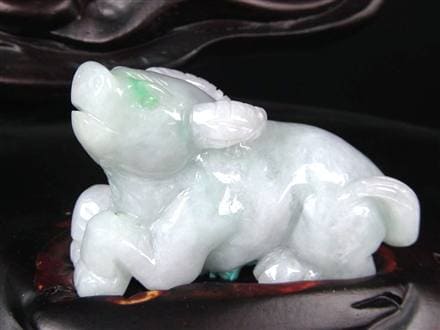 翡翠 ジェイド 干支 十二支 彫刻 置物