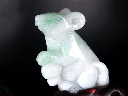 翡翠 ジェイド 干支 十二支 彫刻 置物
