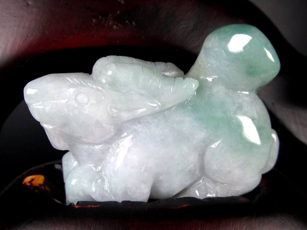 翡翠 ジェイド 干支 十二支 彫刻 置物