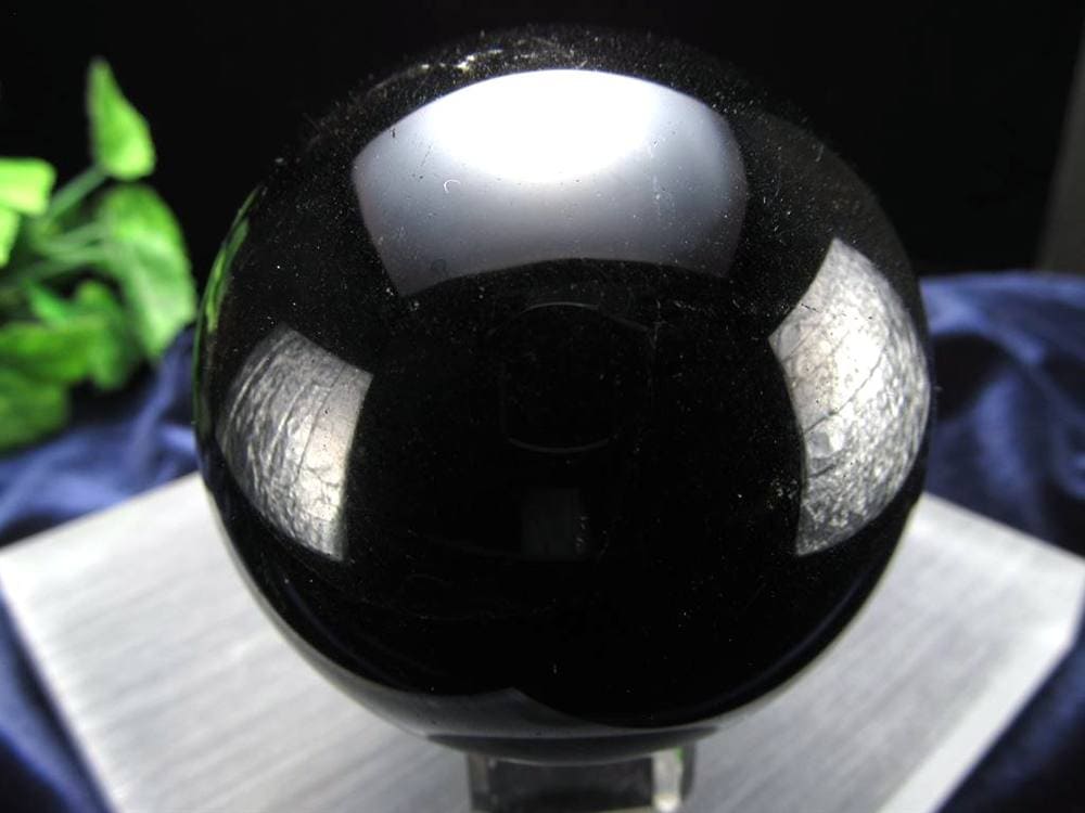 星彩黒水晶 スターモリオン 丸玉 スフィア チベット産