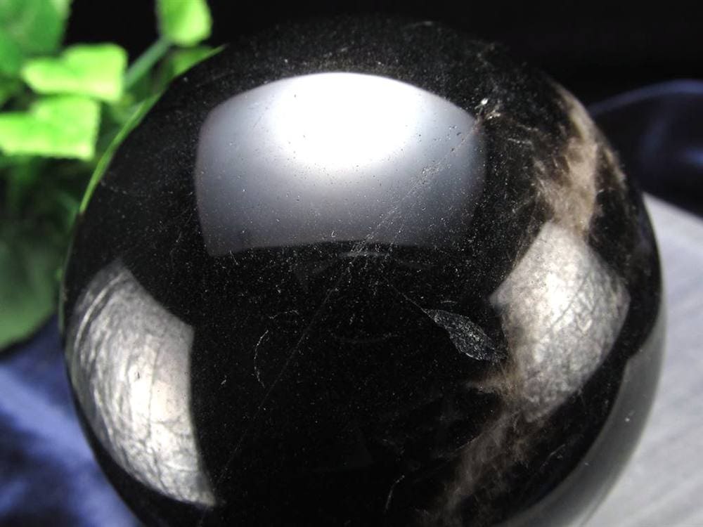 星彩黒水晶 スターモリオン 丸玉 スフィア チベット産