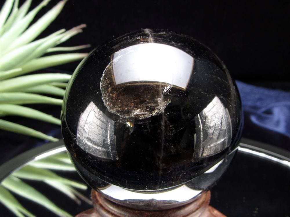 星彩黒水晶 スターモリオン 丸玉 スフィア チベット産