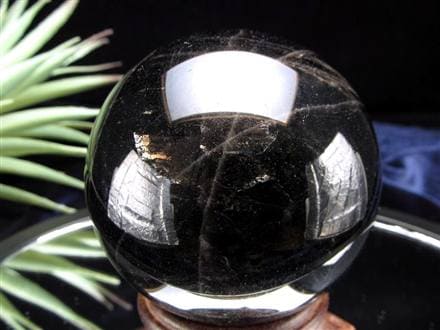 星彩黒水晶 スターモリオン 丸玉 スフィア チベット産