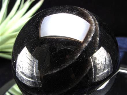 星彩黒水晶 スターモリオン 丸玉 スフィア チベット産