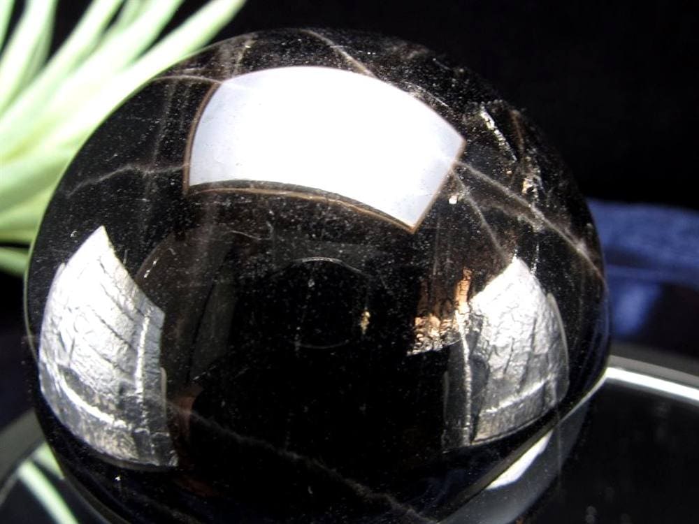 星彩黒水晶 スターモリオン 丸玉 スフィア チベット産