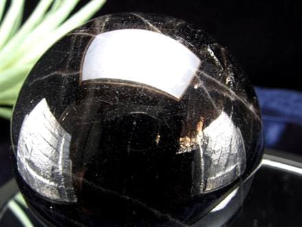 星彩黒水晶 スターモリオン 丸玉 スフィア チベット産