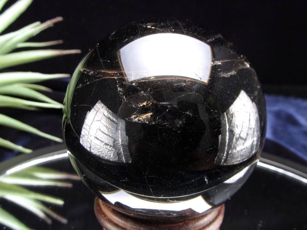 星彩黒水晶 スターモリオン 丸玉 スフィア チベット産