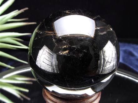 星彩黒水晶 スターモリオン 丸玉 スフィア チベット産