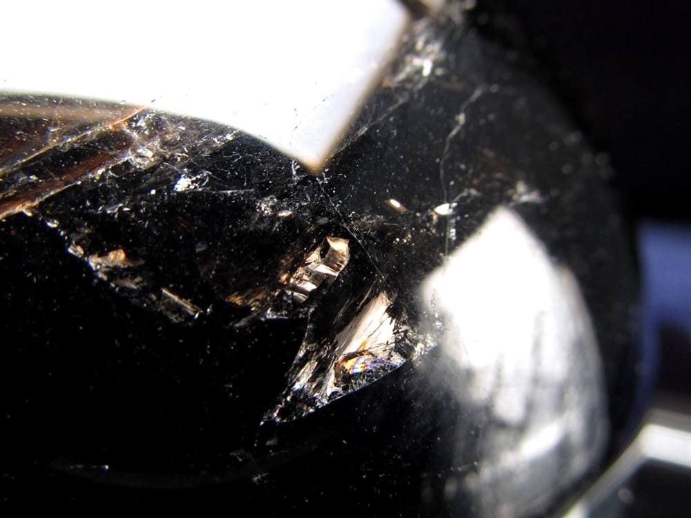 星彩黒水晶 スターモリオン 丸玉 スフィア チベット産