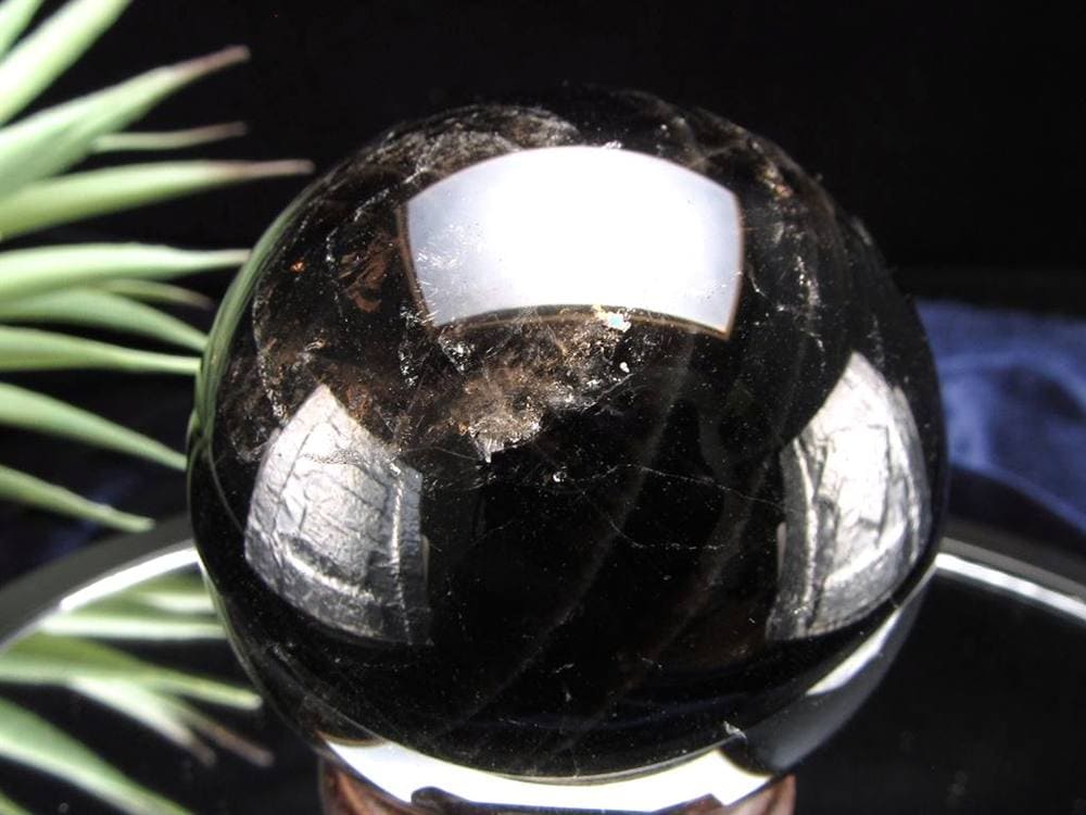 星彩黒水晶 スターモリオン 丸玉 スフィア チベット産