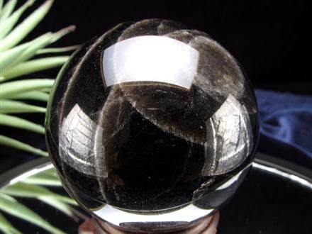星彩黒水晶 スターモリオン 丸玉 スフィア チベット産