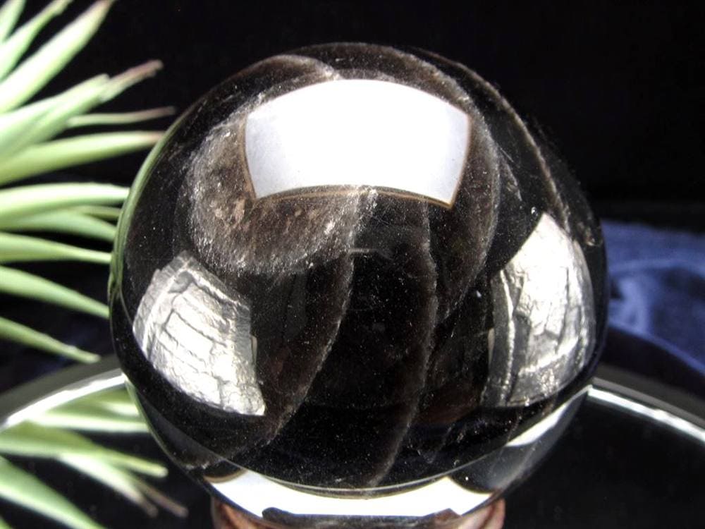 星彩黒水晶 スターモリオン 丸玉 スフィア チベット産