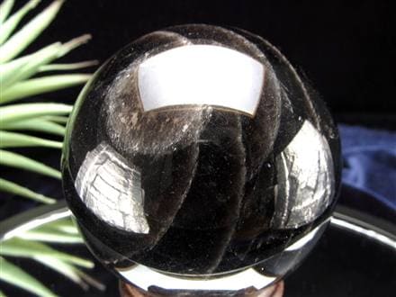 星彩黒水晶 スターモリオン 丸玉 スフィア チベット産
