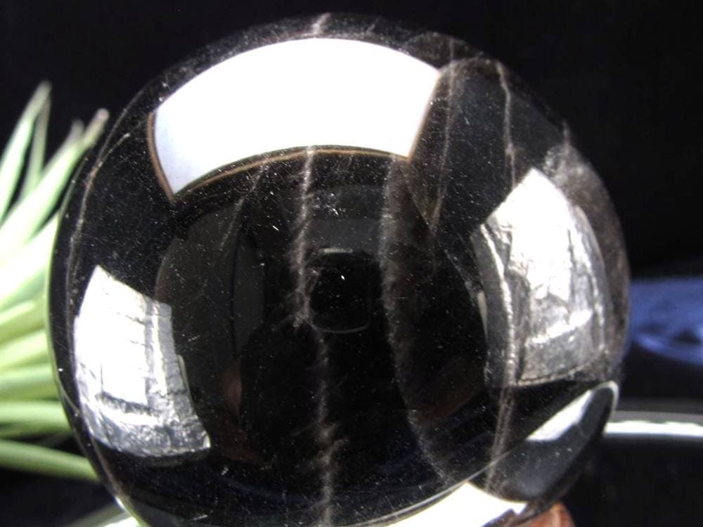 星彩黒水晶 スターモリオン 丸玉 スフィア チベット産