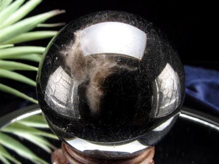 星彩黒水晶 スターモリオン 丸玉 スフィア チベット産